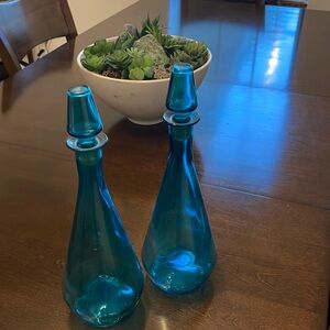 2 Beautiful Vintage Very Rare Downy Fabric Softener Glass Bottles